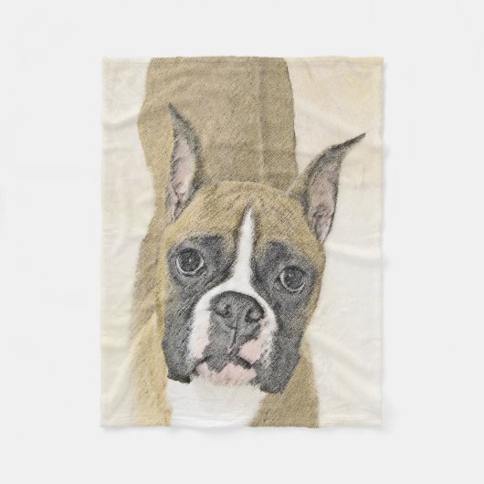 Boxer-Malerei - Niedliche Original Hunde-Kunst Fleecedecke (Vorderseite)