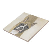 Boxer-Malerei - Niedliche Original Hunde-Kunst Fliese (Seite)