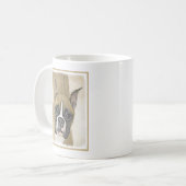 Boxer-Malerei - Niedliche Original Hunde-Kunst Kaffeetasse (Vorderseite Links)