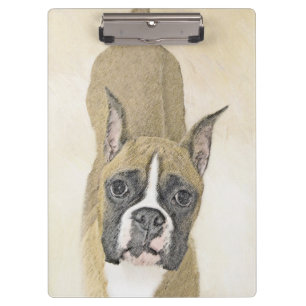 Boxer-Malerei - Niedliche Original Hunde-Kunst Klemmbrett