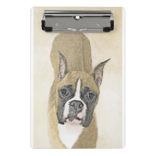 Boxer-Malerei - Niedliche Original Hunde-Kunst Mini Klemmbrett