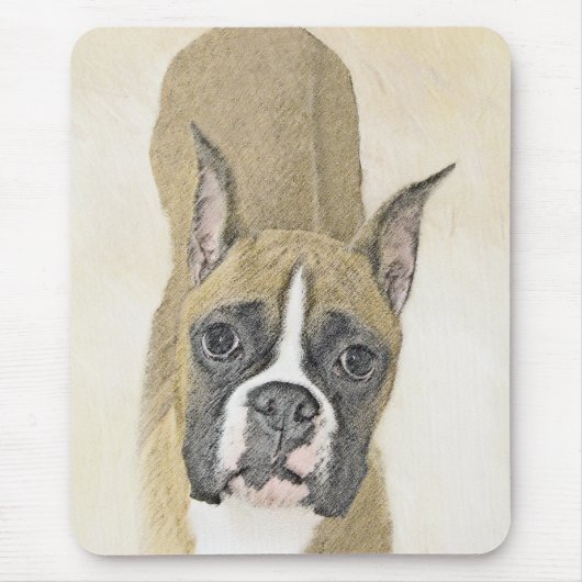 Boxer-Malerei - Niedliche Original Hunde-Kunst Mousepad (Vorne)