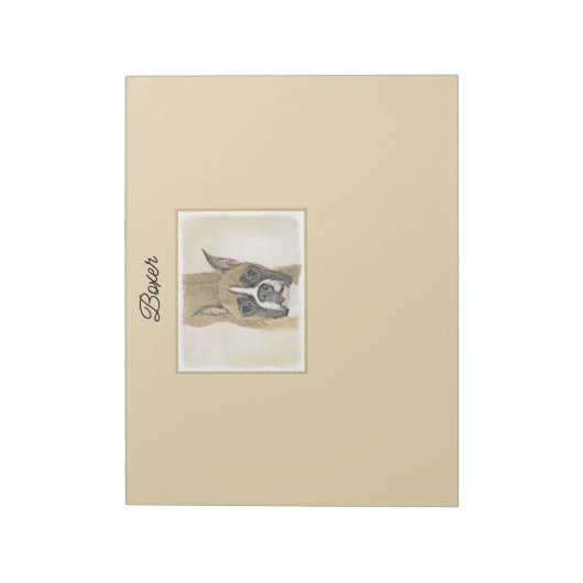 Boxer-Malerei - Niedliche Original Hunde-Kunst Notizblock (Rotiert)