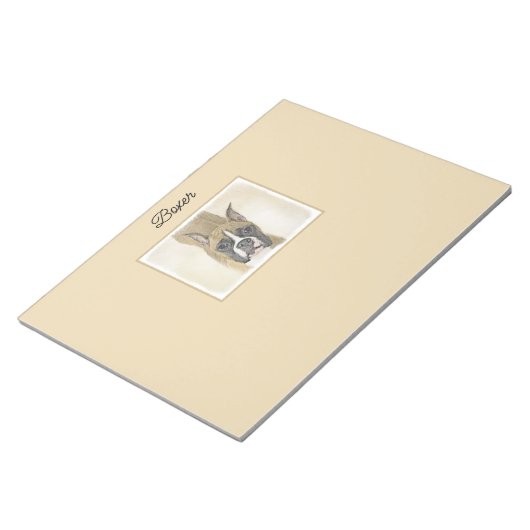 Boxer-Malerei - Niedliche Original Hunde-Kunst Notizblock (angewinkelt)