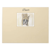 Boxer-Malerei - Niedliche Original Hunde-Kunst Notizblock (Vorderseite)