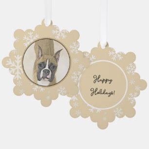 Boxer-Malerei - Niedliche Original Hunde-Kunst Ornament Karte