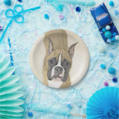Boxer-Malerei - Niedliche Original Hunde-Kunst Pappteller (Party)