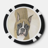 Boxer-Malerei - Niedliche Original Hunde-Kunst Pokerchips (Rückseite)