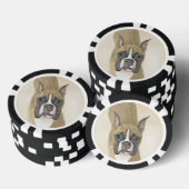 Boxer-Malerei - Niedliche Original Hunde-Kunst Pokerchips (Stapel)