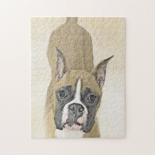 Boxer-Malerei - Niedliche Original Hunde-Kunst Puzzle (Vertikal)