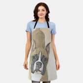 Boxer-Malerei - Niedliche Original Hunde-Kunst Schürze (Getragen)
