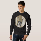 Boxer-Malerei - Niedliche Original Hunde-Kunst Sweatshirt (Vorne ganz)
