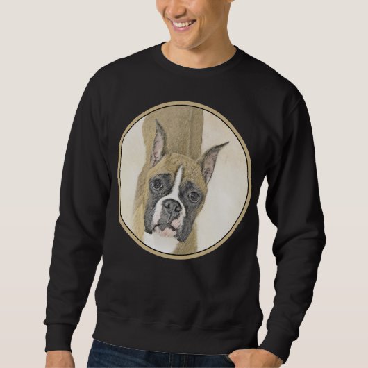 Boxer-Malerei - Niedliche Original Hunde-Kunst Sweatshirt (Vorderseite)