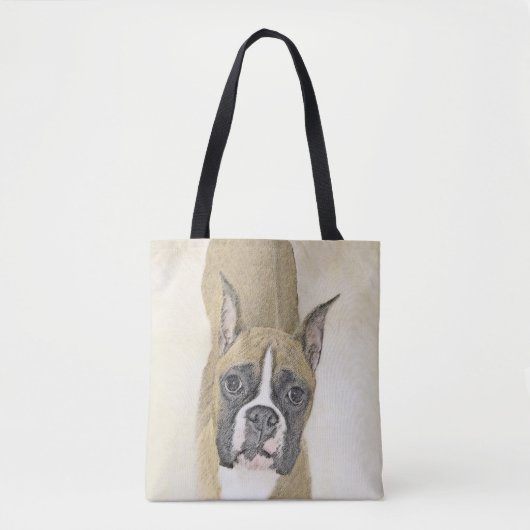 Boxer-Malerei - Niedliche Original Hunde-Kunst Tasche (Vorderseite)