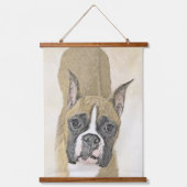 Boxer-Malerei - Niedliche Original Hunde-Kunst Wandteppich Mit Holzrahmen (Vorderseite)