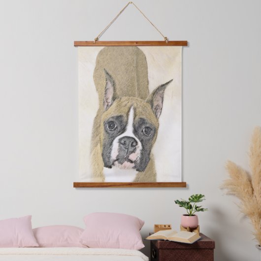 Boxer-Malerei - Niedliche Original Hunde-Kunst Wandteppich Mit Holzrahmen (Schlafzimmer)