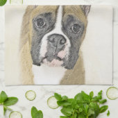 Boxer-Malerei - Niedliche Original-Hundekunst Handtuch (Gefaltet)