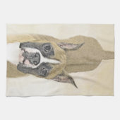 Boxer-Malerei - Niedliche Original-Hundekunst Handtuch (Horizontal)