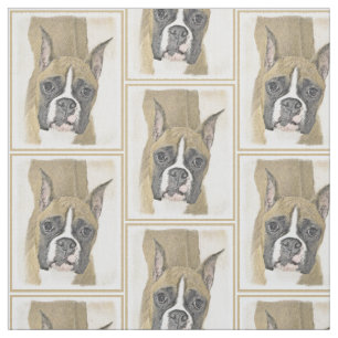 Boxer-Malerei - Niedliche Original-Hundekunst Stoff
