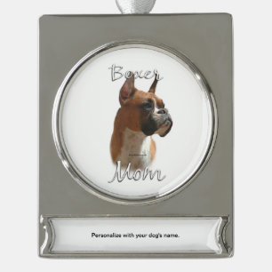 Boxer Mama 2 Banner-Ornament Silber