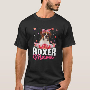 Boxer Mama Blume Bandana Dog Lover Muttertag T-Shirt