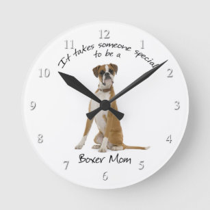 Boxer Mama Clock Runde Wanduhr
