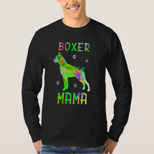 Boxer Mama Colorful Hund Mama T-Shirt