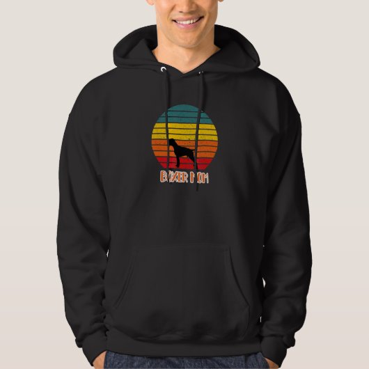 Boxer Mama Eigentümer Retro Style Vintage Farbige Hoodie (Vorderseite)