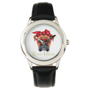 Boxer Mama Hund liebt Tiere Lover Pet Besitzer Ges Armbanduhr