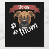 Boxer Mama, Hunde Mama Weinetikett (Einzelnes Label)