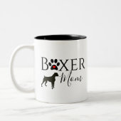 Boxer-Mama - Hundepawprint Zweifarbige Tasse (Links)