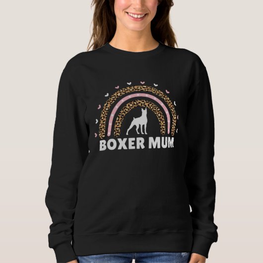 Boxer-Mama Mummy-Regenbogen-Leopard-Boxer-Hund-Fra Sweatshirt (Vorderseite)