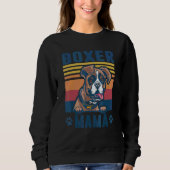 Boxer Mama Mutter Retro Hund Mama 3 Sweatshirt (Vorderseite)