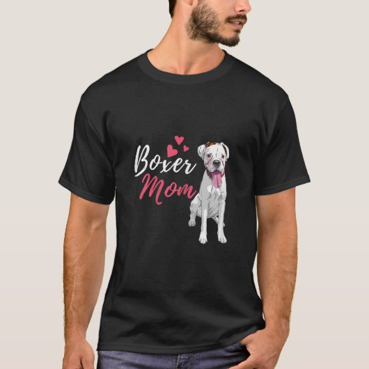 Boxer Mama Niedlich Boxer Lover Dog Eigentümer T-Shirt (Vorderseite)