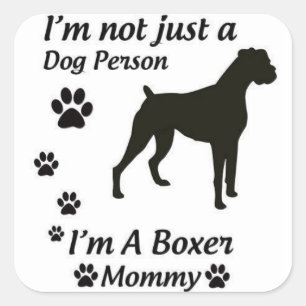 Boxer Mama Quadratischer Aufkleber