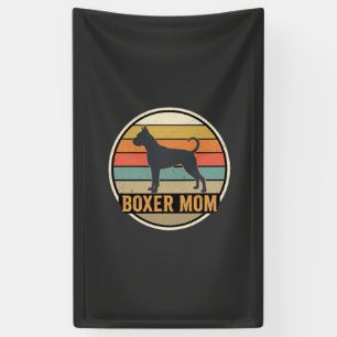 Boxer-Mama Retro-Sonnenuntergang Hund Banner