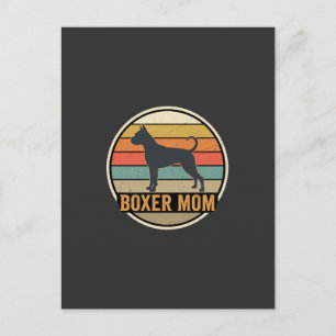 Boxer-Mama Retro-Sonnenuntergang Hund Postkarte