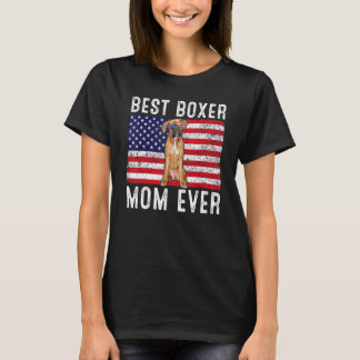 Boxer Mama US American Flag Boxer Dog Eigentümer T-Shirt