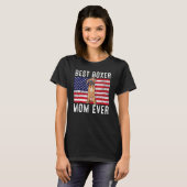 Boxer Mama US American Flag Boxer Dog Eigentümer T-Shirt (Vorne ganz)