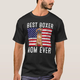 Boxer Mama US American Flag Boxer Dog Eigentümer T-Shirt