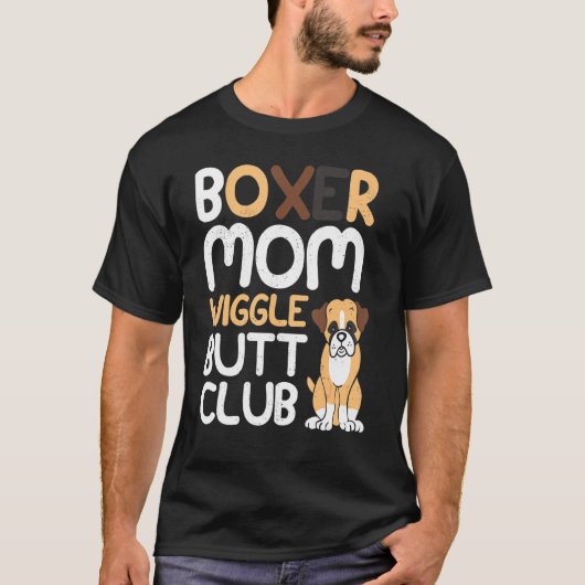 Boxer Mama Wiggle Hintern Club Design Boxer Design T-Shirt (Vorderseite)
