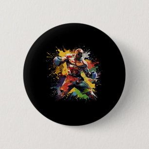 Boxer Man Boxing Paint Splash Boxhandschuhe Button