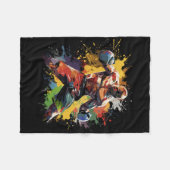 Boxer Man Boxing Paint Splash Boxhandschuhe Fleecedecke (Vorderseite (Horizontal))