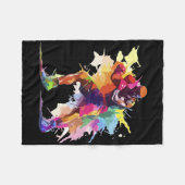 Boxer Mann Boxen Farbspritzer Kickboxer Kickboxen Fleecedecke (Vorderseite (Horizontal))
