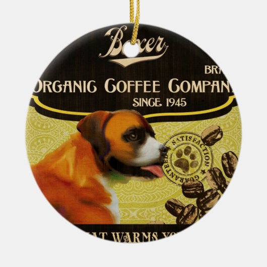 Boxer-Marke - Organic Coffee Company Keramik Ornament (Vorne)