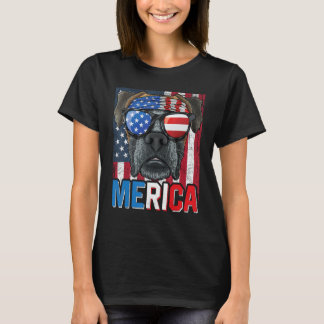 Boxer Merica Flag 4. Juli Dog American Puppy P T-Shirt