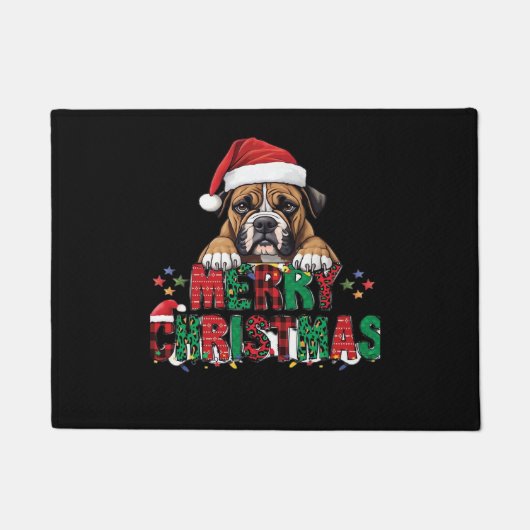 Boxer - Merry Christmas Dog Oversized T-Shirt Fußmatte (Vorderseite)