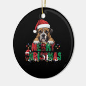 Boxer - Merry Christmas Dog Oversized T-Shirt Keramik Ornament (Links)