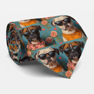 Boxer mit Herz-Rose Valentinstag Krawatte