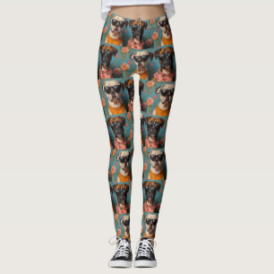 Boxer mit Herz Rosen Valentinstag Leggings